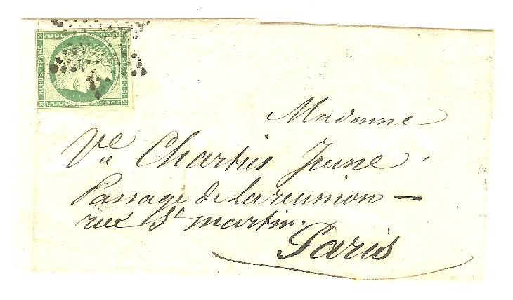 15 Centimes Used on letter, rare.